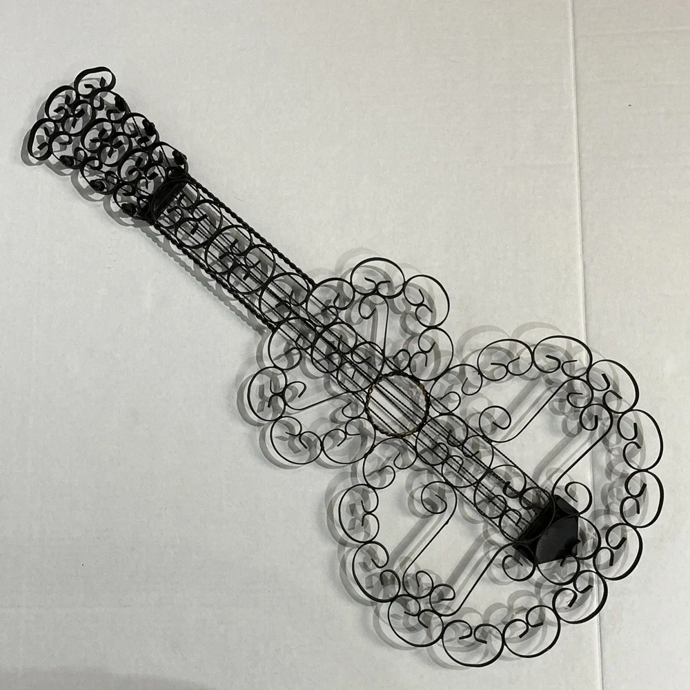 Vintage Guitar Metal Scrollwork Wall‎ Hanging Decoration 27
